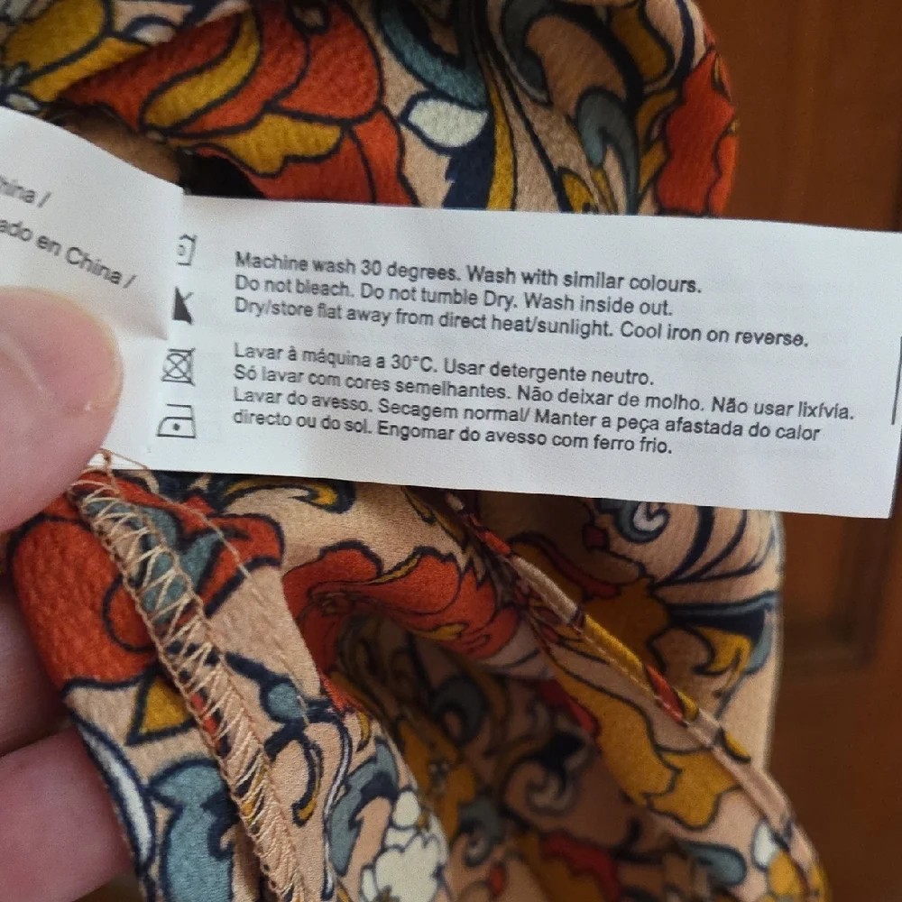 Traffic People Long Sleeve Floral Maxi Dress in Rust, Mustard & Cream - Picture 9 of 10